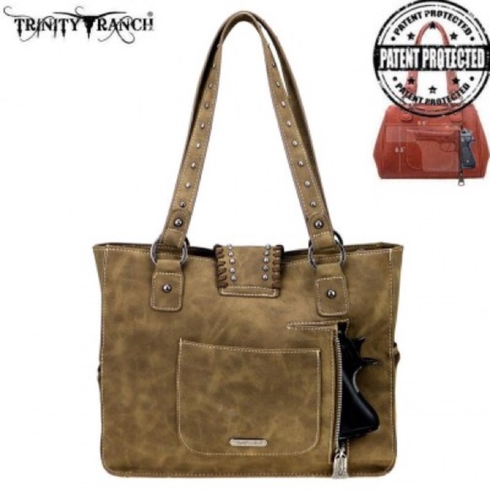 Trinity Ranch Tooled Leather Collection Carry Tote - Picture 4 of 6